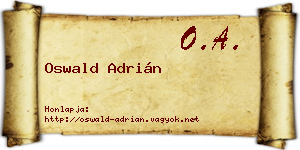 Oswald Adrián névjegykártya